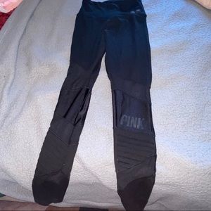 Pink workout leggings black